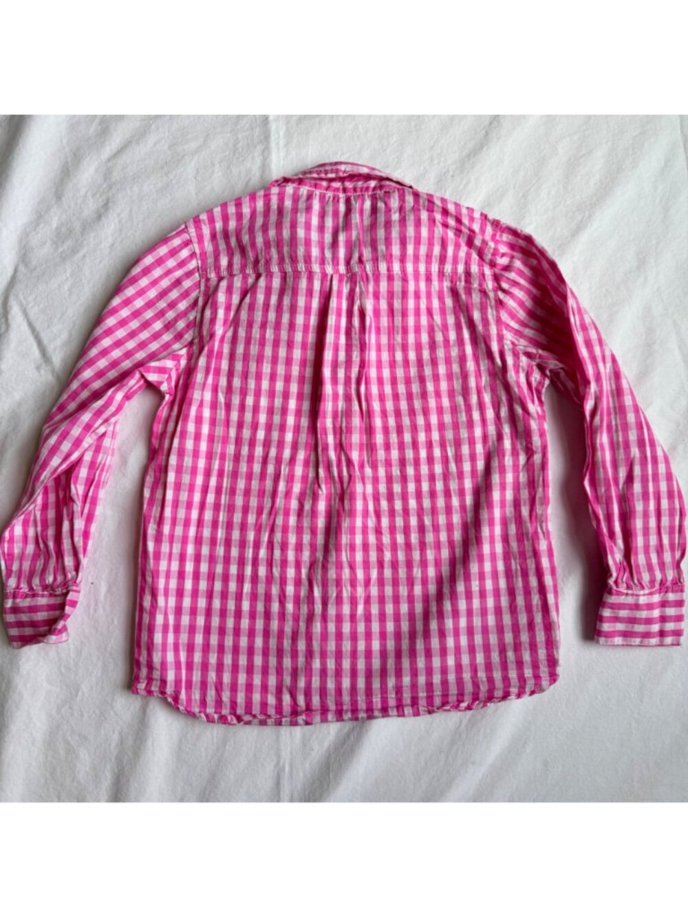 Spring&Gege Boys Pink Gingham Button-Up Shirt Long Sleeve 100% Cotton Size 5-6Y - Picture 7 of 7